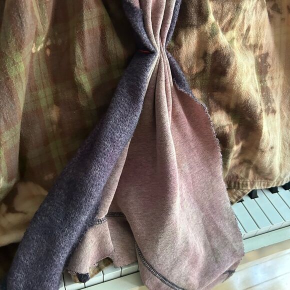 Upcycled Asymmetrical Tie-Dye Dress Denim Patchwork One Size Zebra - Picture 8 of 15